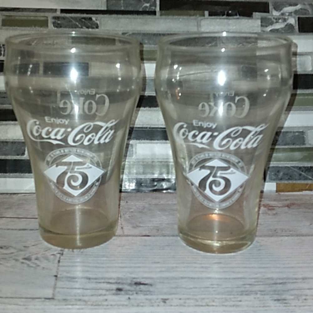 Vintage 1979 Coke 75th anniversary glasses